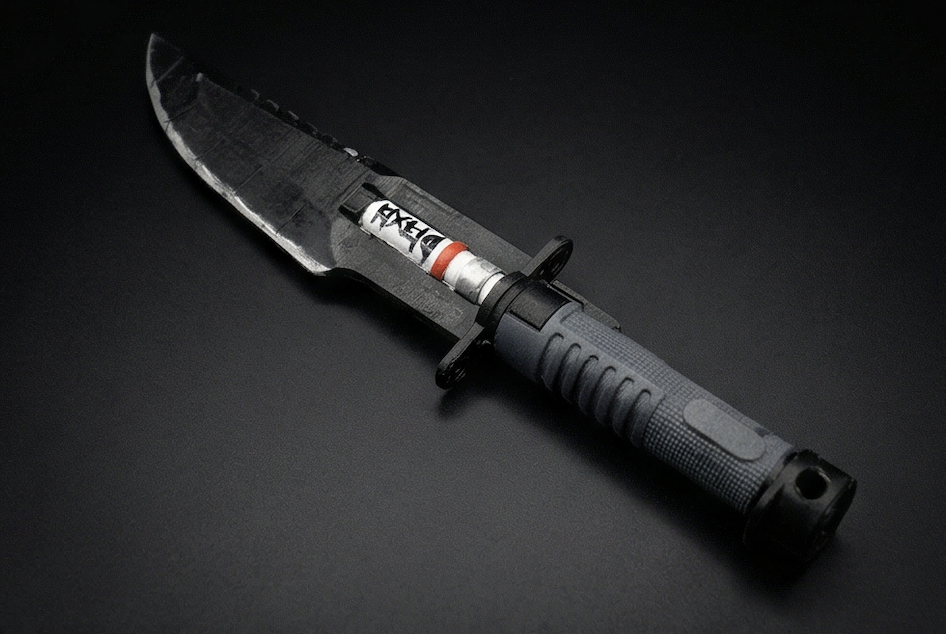 Greencade's Neurotoxin Knife replica prop from Cyberpunk 2077