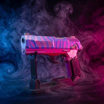Death and Taxes Pistol Cyberpunk 2077 replica prop Greencade