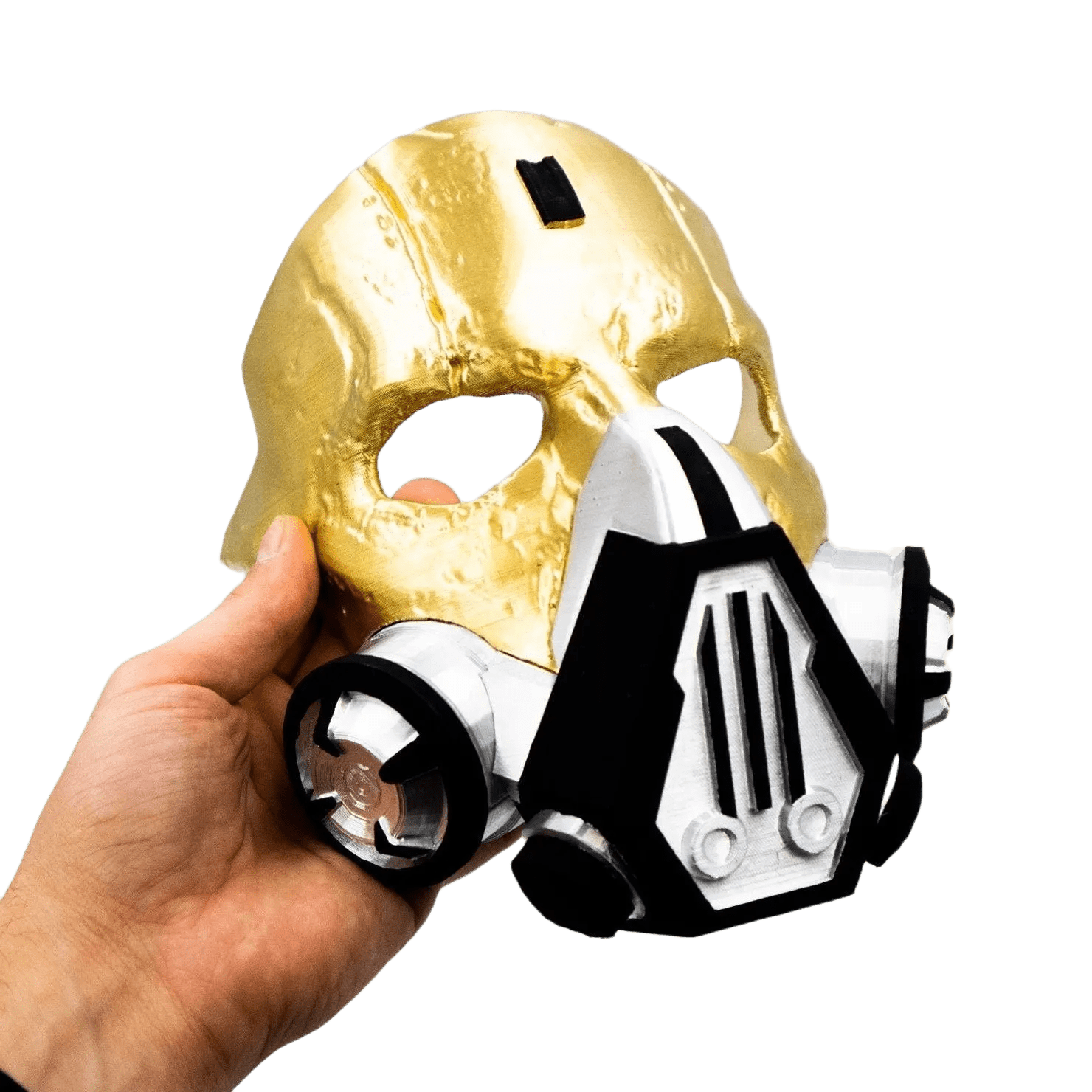 Greencade's listing image of its Caustic Blackheart mask replica from Apex Legends