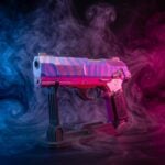 Death and Taxes Pistol Cyberpunk 2077 replica prop Greencade