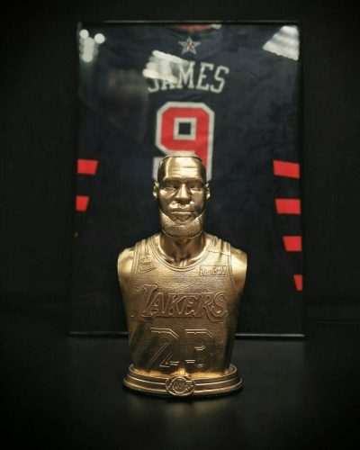 Lebron James Gold Bust Statue Handmade Normal