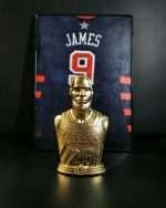 Lebron James Gold Bust Statue Handmade far angle