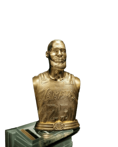 Lebron James Gold Bust Statue Handmade