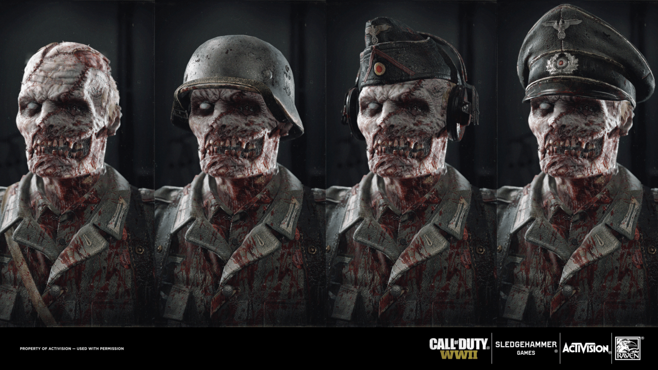 1 Call of Duty nazi zombie in 4 different outfits