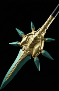 Primordial Jade Winged-Spear Staff – Genshin Impact Replica Prop Greencade
