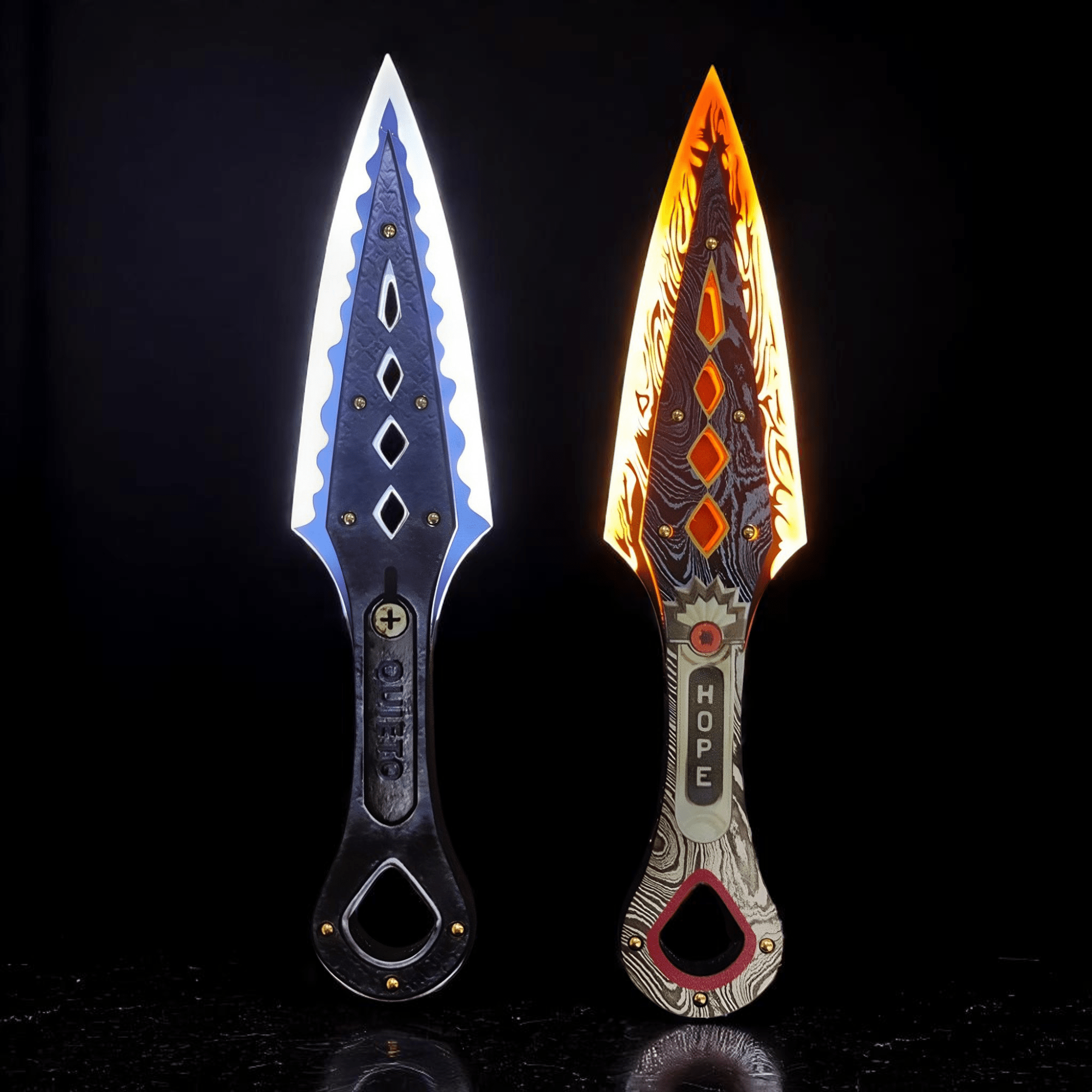 Greencade's listing image of its Wraith kunai replica with LED lights, from Apex Legends