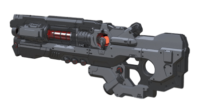 Static Rifle 3d printed replica from doom by greencade