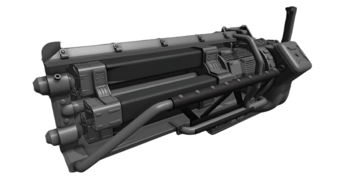 3D printed replica by greencade of the Gatling laser from fallout