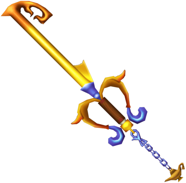 Dive into the magical realms of Kingdom Hearts with the Three Wishes Keyblade replica from Greencade.