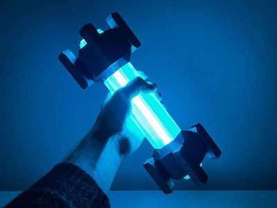 High-Intensity Flare RGB Deep Rock Galactic Lamp Prop Replica Gift Gaming Setup Accessory - Greencade