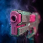 Rebecca's Pistol Pink Green Cyberpunk 2077 Replica prop Greencade
