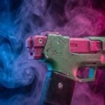 Rebecca's Pistol Pink Green Cyberpunk 2077 Replica prop Greencade