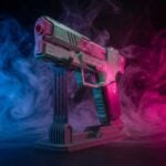 Rebecca's Pistol Pink Green Cyberpunk 2077 Replica prop Greencade