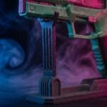 Rebecca's Pistol Pink Green Cyberpunk 2077 Replica prop Greencade