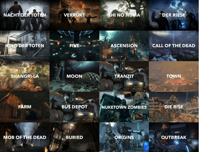 call of duty zombies maps