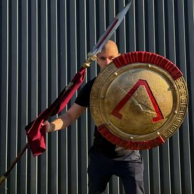 Arms of Sparta Spear and Shield God of War Replica Prop - Greencade