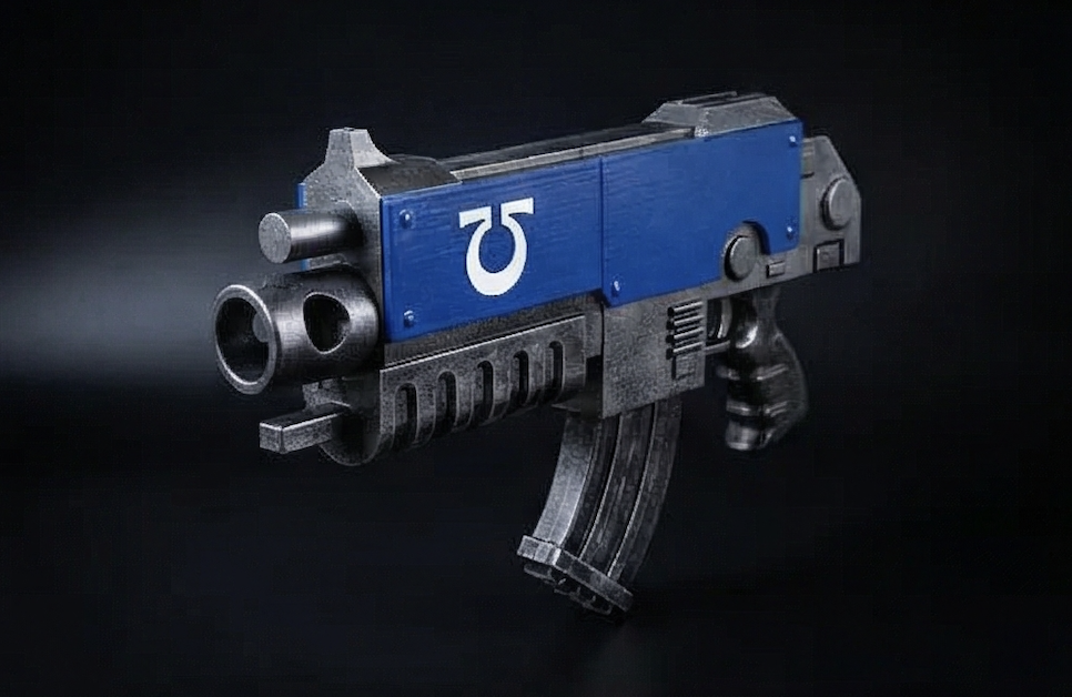 Greencade's Primarch's Wrath Bolter replica prop from Warhammer 40K