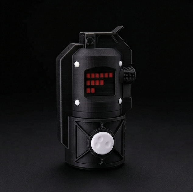 Greencade's EMP grenade replica prop from Cyberpunk 2077