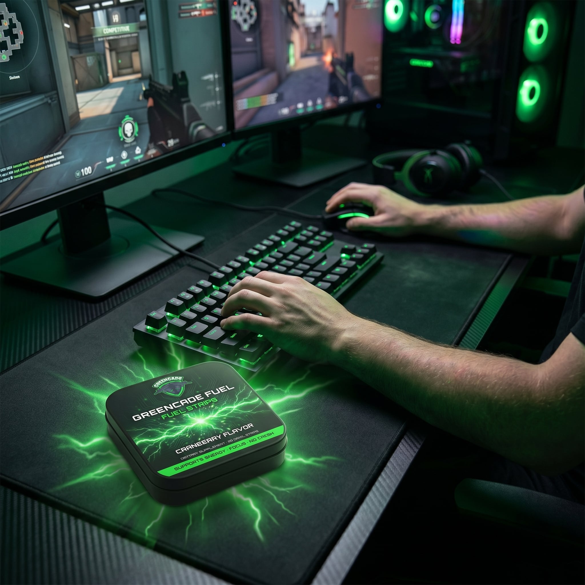 Greencade Fuel Strips gaming setup
