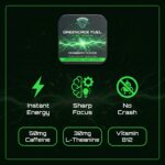 Greencade Fuel Strips, Energy Supliment for Gaming, Caffeine, L-Theanine Vitamin B12